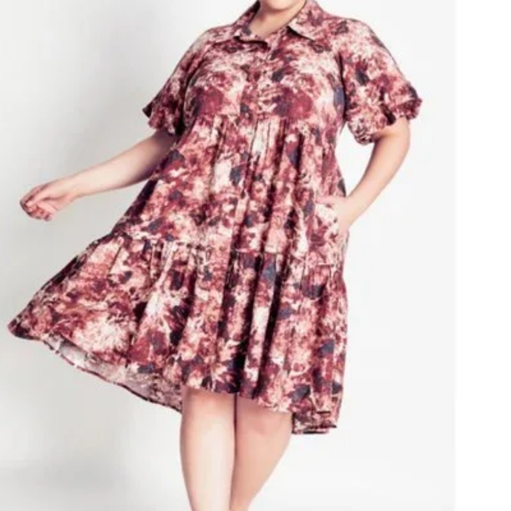 NWT City Chic Arna York Tiered Shirt Dress